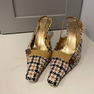 Dolce and Gabbana tweed sling back heels size 7